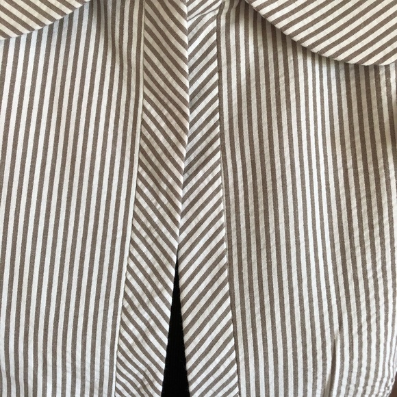 Zara White and Brown Cropped Blazer with Bow Front - Picture 5 of 7